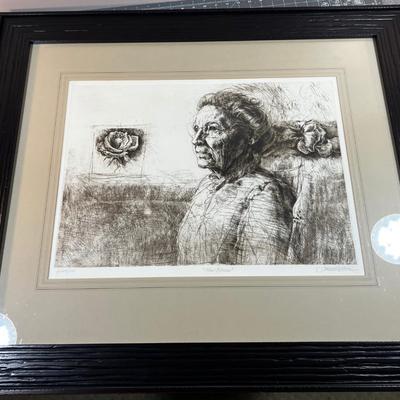 Signed Litho Graph, Titled NEW BLOOM Framed 