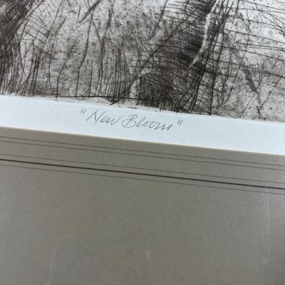 Signed Litho Graph, Titled NEW BLOOM Framed 