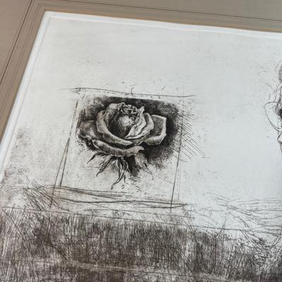 Signed Litho Graph, Titled NEW BLOOM Framed 