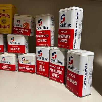 Collection of Metal Spice Tins 