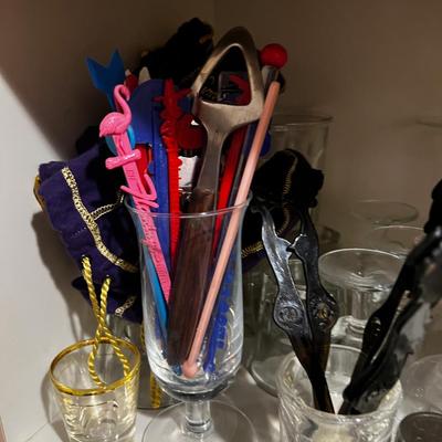3 SHELVES of Bar Glass MIXED LOT