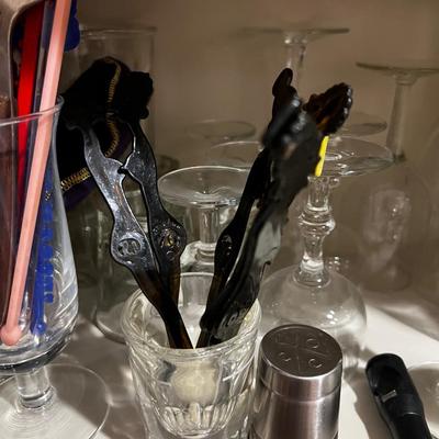 3 SHELVES of Bar Glass MIXED LOT