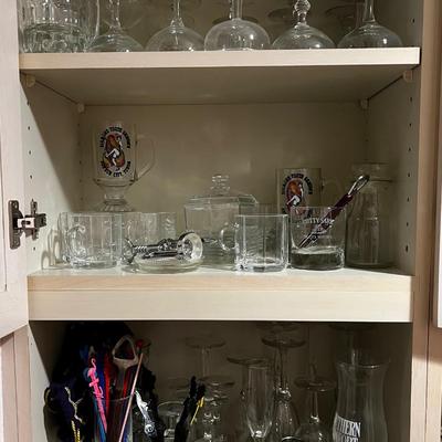 3 SHELVES of Bar Glass MIXED LOT