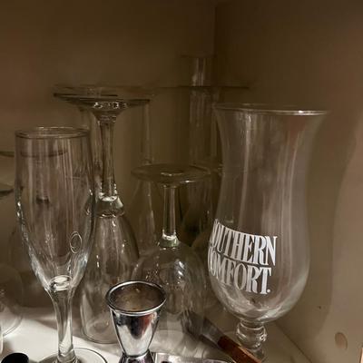 3 SHELVES of Bar Glass MIXED LOT