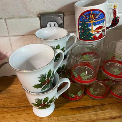 China and Glass Christmas Berry Mugs and Glasses