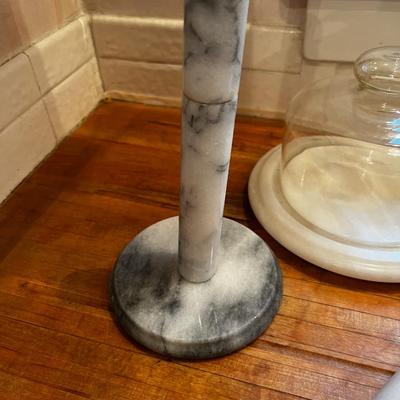 The Marble Set: Paper Towel, Rolling Pin and Covered Cheese Server