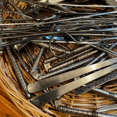 Mixed Tray of Utensil; Spoons, Knives, Skewers, Etc.