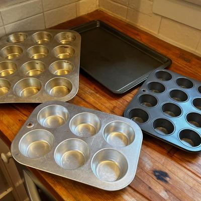 Lot of Muffin Tins and a Cookie Sheet