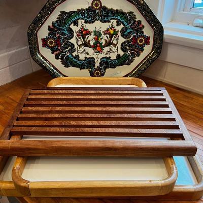 Serving Trays Wood and Metal (4) 