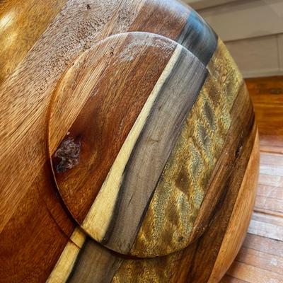 Wood Salad Bowl with Utensils 