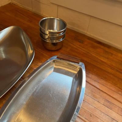 Large lot of Stainless Steel Serving Items