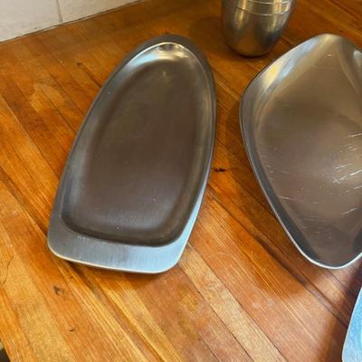 Large lot of Stainless Steel Serving Items