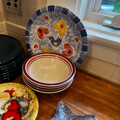 Ceramic Dish Ware Blue Plates plus.