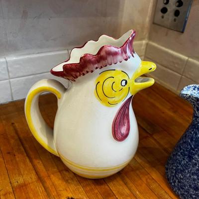 Rooster and Sponge Pitchers