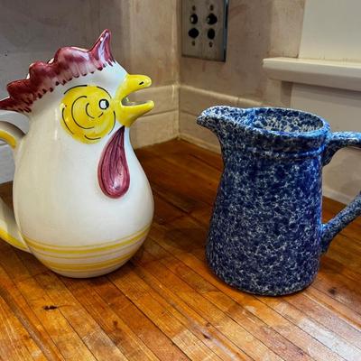 Rooster and Sponge Pitchers
