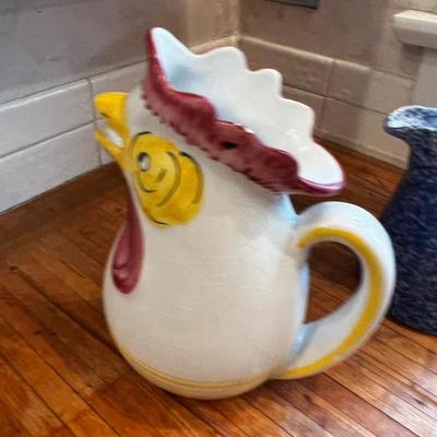 Rooster and Sponge Pitchers