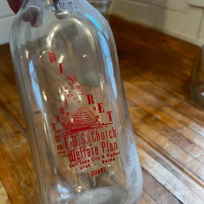 Vintage Milk Bottle Including a Deseret Welfare Plan Milk Bottle (RARE) 