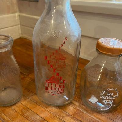 Vintage Milk Bottle Including a Deseret Welfare Plan Milk Bottle (RARE) 