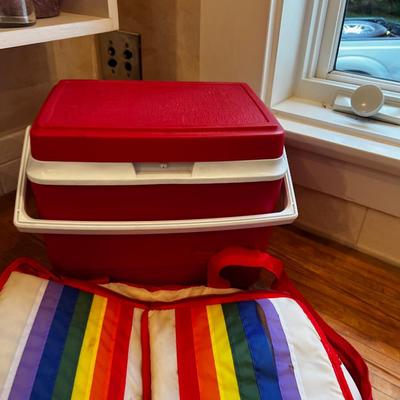 Rainbow and Rubbermaid Cooler Situation. 