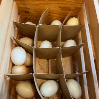 BOXES: Wood Egg caddy, Faux Eggs, Wasatch Ale, plus more. 