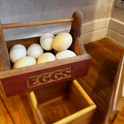 BOXES: Wood Egg caddy, Faux Eggs, Wasatch Ale, plus more. 