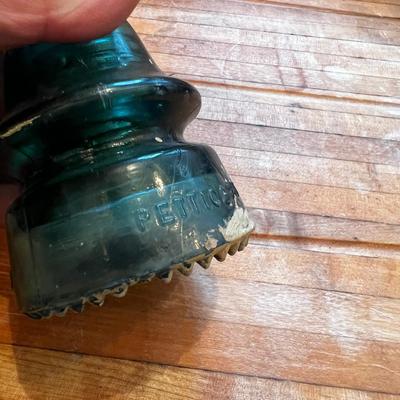 Glass Insulators PAIR BLUE