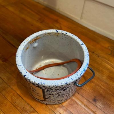 2 Vintage Sponge Ware Crocks Small 