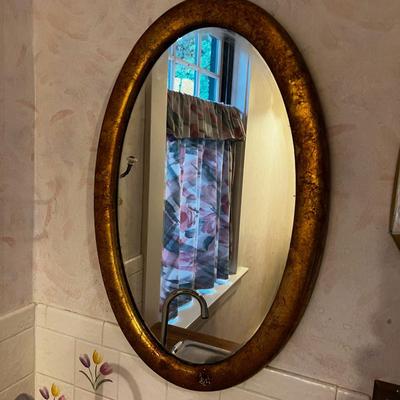 Gold Framed Oval Mirror 