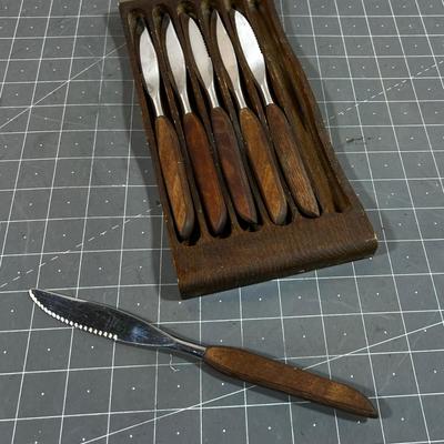 Teak Handled Steak Knives