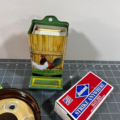 Fire Starter Items: Candles, Matches, Ashtray, Match Safe