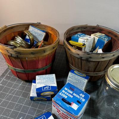 Canning Supplies Pot, Gathering Basket, Lids Galore, Wax etc. 