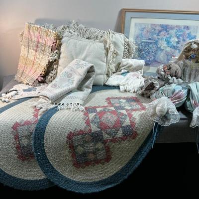 Vintage Look! Country Farm Dusty Blue & Mauve DÃ©cor' 