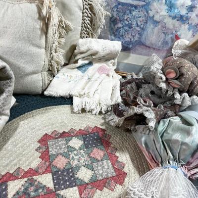 Vintage Look! Country Farm Dusty Blue & Mauve DÃ©cor' 
