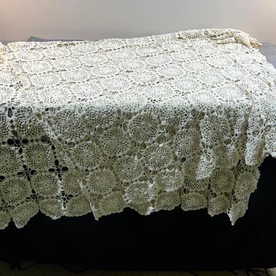 Lovely Crocheted Coverlet of Table Cloth