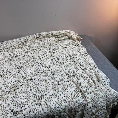 Lovely Crocheted Coverlet of Table Cloth