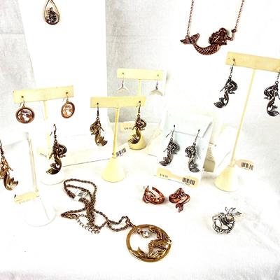 486 Large Lot of Mermaid Necklaces and Earrings