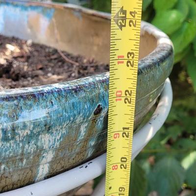 Ceramic Planter on a Metal Stand
