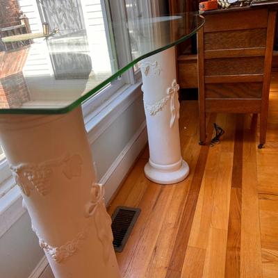Pillar Glass Top Table
