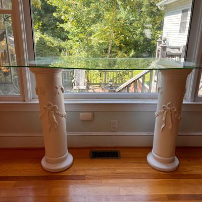Pillar Glass Top Table