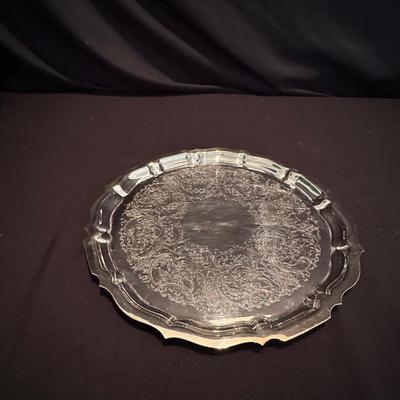 Gorham Silver Plate Trays, Lazy Susan, Bowls and Basket (LR-KL)