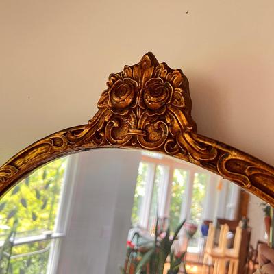 Vintage Empire Style Mirror Gilt Wood Frame 25"