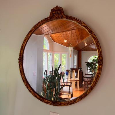 Vintage Empire Style Mirror Gilt Wood Frame 25"