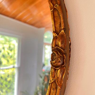 Vintage Empire Style Mirror Gilt Wood Frame 25"