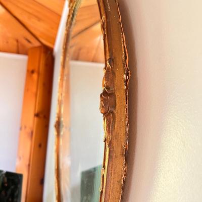 Vintage Empire Style Mirror Gilt Wood Frame 25"