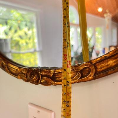 Vintage Empire Style Mirror Gilt Wood Frame 25"