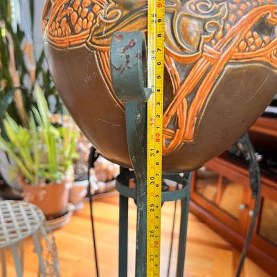 Lot Vintage Metal Plant Stands w Planters