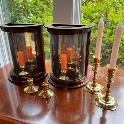 Vint. Lot Candlestick Holders, Sconces -Bombay Co, Baldwin Brass
