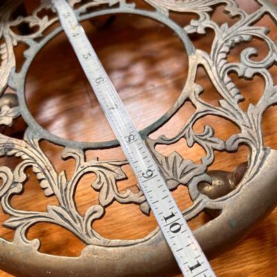 Lot Wood Brass Plant Stands Rollers