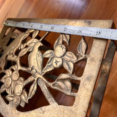 Lot Wood Brass Plant Stands Rollers