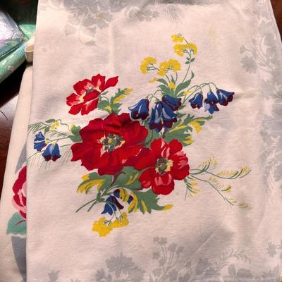 Large Vintage Table Linens Lot Incl. Vera - Great Vintage Graphics!